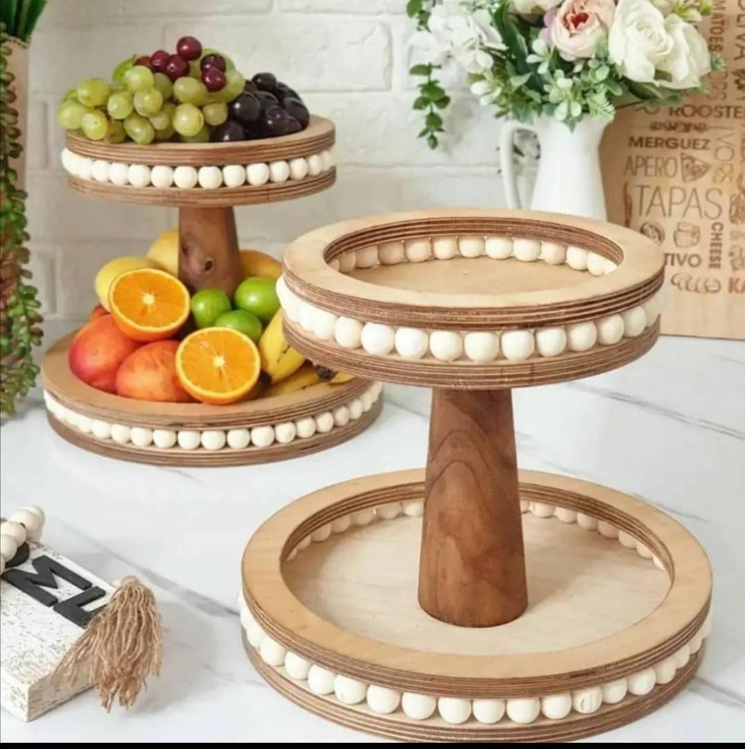 استند 2 طبقه مهره دار چوبی 1 استند چوبی مهره دار