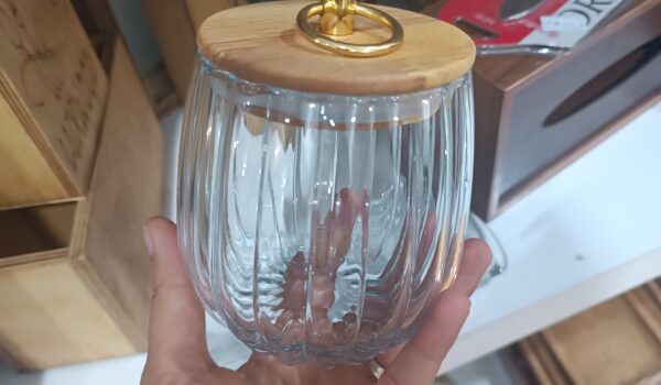 بانکه شیشه ای درب چوبی